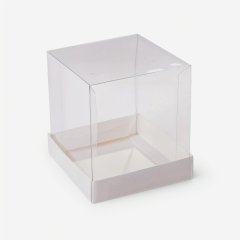 Коробка для торта с прозрачной крышкой 18х18х16 см ку-695