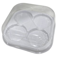 Коробка для 4 моти с прозрачной крышкой белая 15,5х15,5 см 