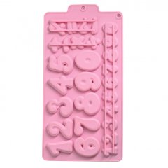 Форма силиконовая для шоколада "Цифры и знаки" 4324235