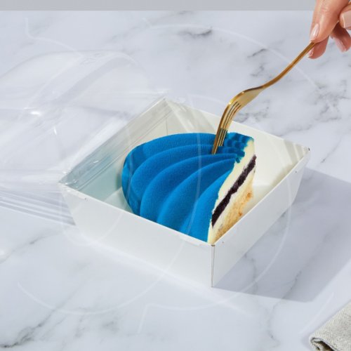 Коробка для бенто-торта и моти белая 17,5х17,5х9 см дно 14,5х14,5 см SMART PACK 900 - W + Lid SmartPack 900 domе