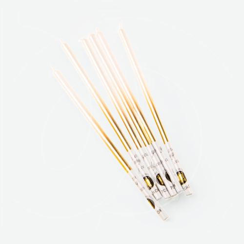 Свечи декоративные Жемчуг Золотой 14 см 6 шт арт007865