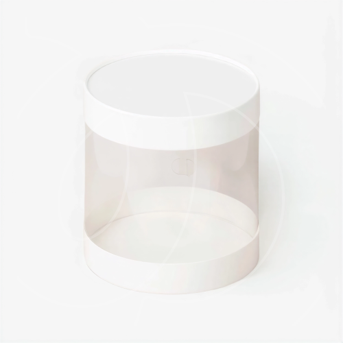 Коробка для торта тубус белая 12х12 см 