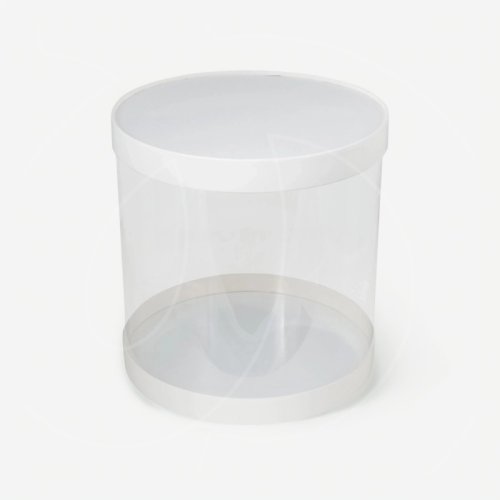 Коробка для торта тубус белая 22х22 см 