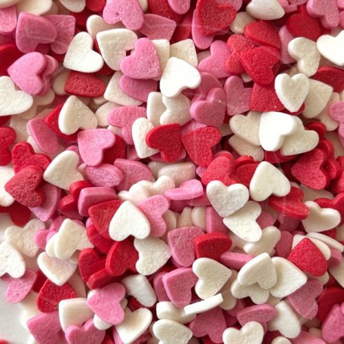 Посыпка кондитерская сердечки "Красно-бело-розовые" 50 г tp16014