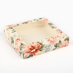 Коробка для сладостей с окном "Только для тебя" 20х20х4 см 10407877