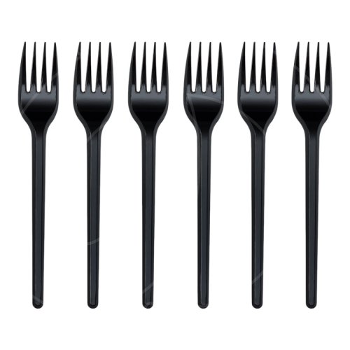 Вилки пластиковые Чёрные 15,5 см 6 шт 10609304