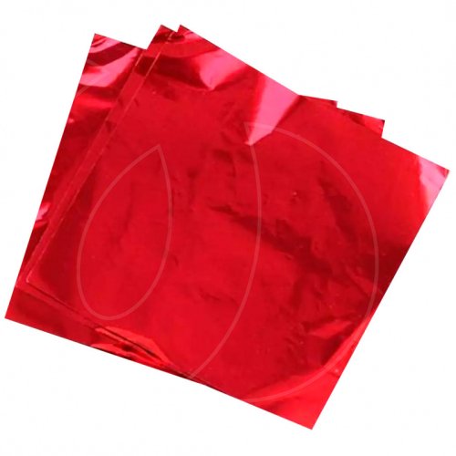 Фольга для конфет обёрточная Красная 10х10 см 100 шт ФК-5