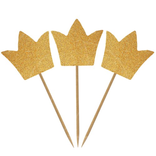 Набор топперов декоративных бумажных "Золотые короны" 12 шт 2430724