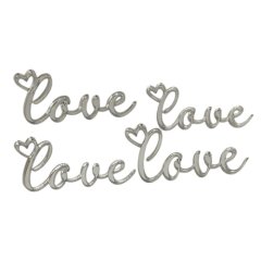 Набор топперов декоративных акриловых "Love" Серебро 6х3 см 4 шт 35822