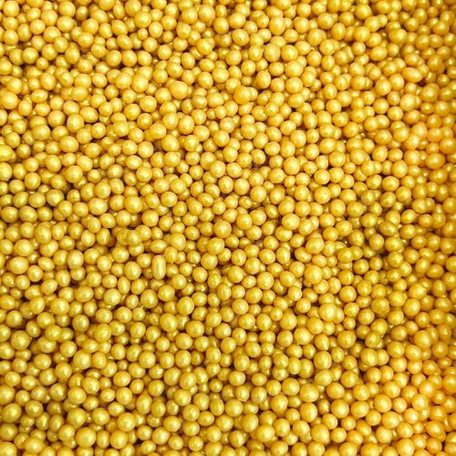 Посыпка кондитерская из дутого риса жемчуг "Золото" 2-5 мм 50 г 233