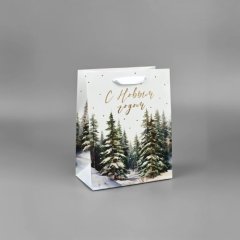 Пакет бумажный "Новогодний лес" 18х23х10 см 10348955