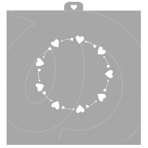 Трафарет кулинарный LUBIMOVA "Рамка из сердец со стрелами" LC-00009560