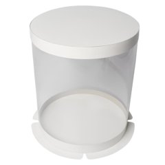 Коробка для торта тубус белая 26х32 см 