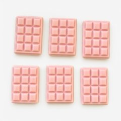 Фигурка из шоколадной глазури "Плитка шоколада розовая" 12х6 см 6 шт ФГ0054