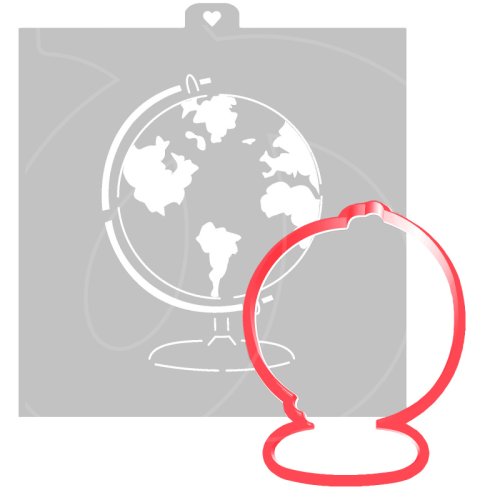 Вырубка пластиковая и трафарет LUBIMOVA "Глобус" LC-00006152