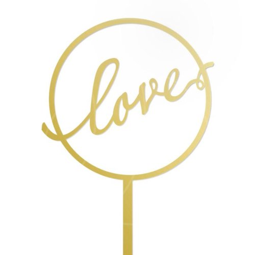 Топпер декоративный акриловый "Love" Золотой TA/6