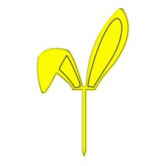 Топпер декоративный акриловый "Кроличье ушко" Золото 7х6,5 см ТСК92