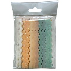 Свечи декоративные для бенто-торта "Волны" Белый, бежевый, зелёный 00084