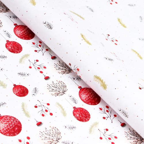 Бумага упаковочная двухсторонняя "Ёлочные шарики" 70х100 см 10549235
