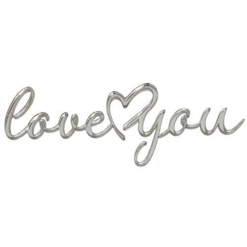 Топпер декоративный акриловый "Love горизонтальный" Серебро 11х4 см 36369