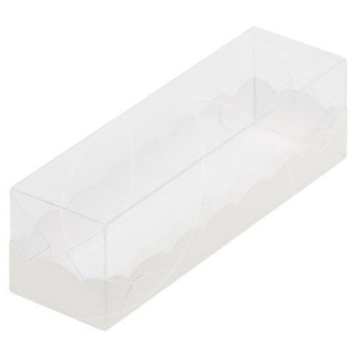 Коробка для макарон с прозрачной крышкой белая 080230 ф