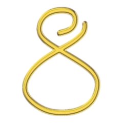 Набор топперов декоративных акриловых "Цифра 8" Золото 3,5х4,5 см 3 шт ТСК337