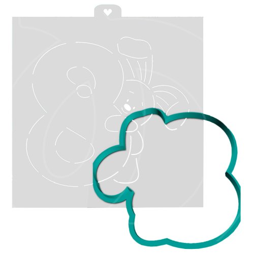 Вырубка пластиковая и трафарет LUBIMOVA "Зайка 8 Марта" LC-00007589