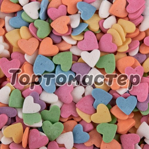 Посыпка кондитерская сердечки "Разноцветные" 50 г tp16083