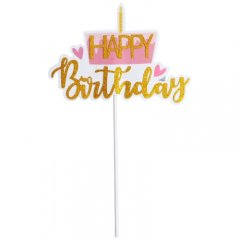 Топпер декоративный бумажный "Happy Birthday. Тортик" 7181410