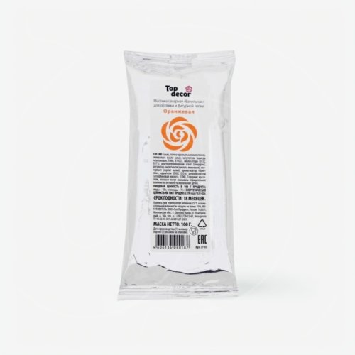 Мастика кондитерская ванильная Top Decor "Оранжевая" 100 г tp66040