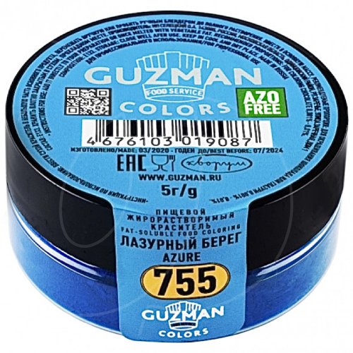 Краситель пищевой сухой жирорастворимый GUZMAN "Лазурный берег 755" 5 г 755