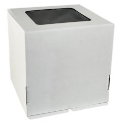 Коробка для торта с окном куб белая 30х30х30 см 33030; 4419149