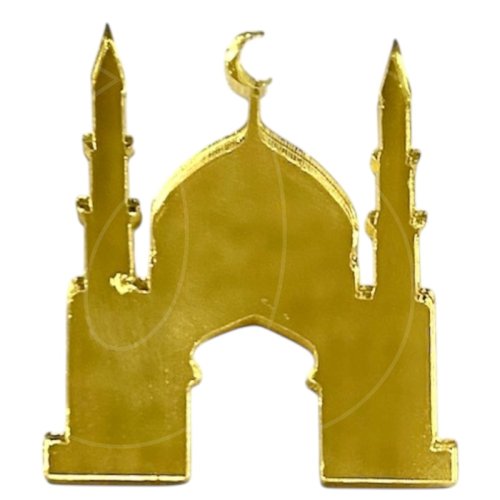 Топпер декоративный акриловый "Мечеть" Золото 3,5х4 см 