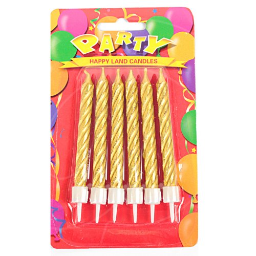 Свечи декоративные Большие золотые 6 шт 1670293