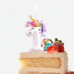 Свеча декоративная Цифра "1" Единорог 9485665