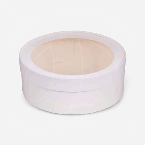 Коробка для сладостей с окном круглая белая 20х7 см 070411