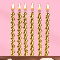 Свечи декоративные "Жемчужины золото" 6 шт 10747865