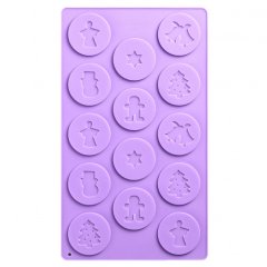 Форма силиконовая для шоколада "Новогодние эмблемы" 14 шт 3624963