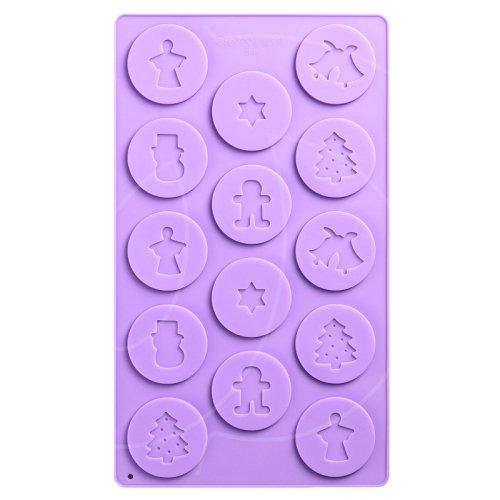 Форма силиконовая для шоколада "Новогодние эмблемы" 14 шт 3624963