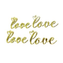 Набор топперов декоративных акриловый "Love" Золото 6х3 см 4 шт 36358