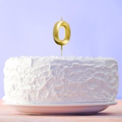 Свеча декоративная Цифра "0" Золотая 5276852; 5572724