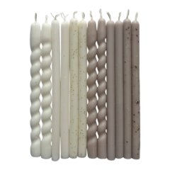 Свечи декоративные Бело-бежевый микс 12 шт 