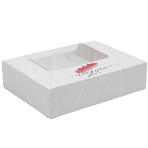 Коробка на 4 эклера с окном "Сладкой жизни" 20х15х5 см 7598244