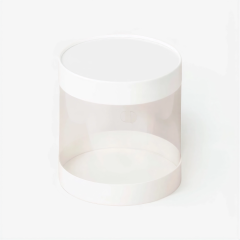 Коробка для торта тубус белая 12х12 см 