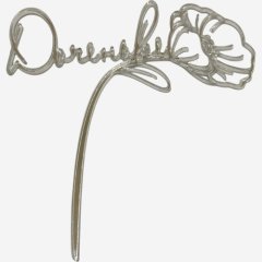 Топпер декоративный акриловый "Доченьке" Серебро 11х10 см 