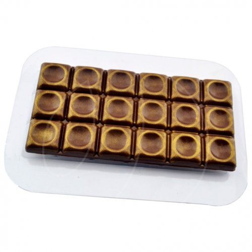 Форма пластиковая плитка шоколада "Кружочки" 