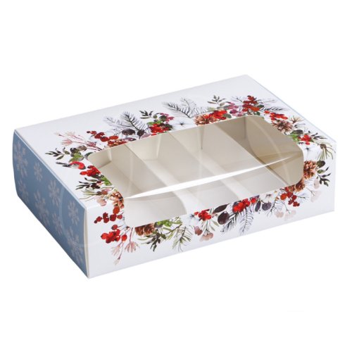 Коробка на 5 эклеров "Зимнее настроение" 25,2х15х7 см 9176401